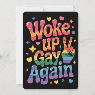 Wakker worden Gay weer grappig LGBTQ Pride Rainbow Kaart