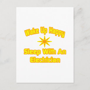 Wakker worden gelukkig... Slaap met een elektricie Briefkaart