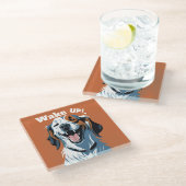 Wakker worden!!! Golden Retriever Pop Art beroemd Glazen Onderzetter (Schuin)