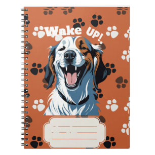 Wakker worden!!! Golden Retriever Pop Art beroemd  Notitieboek