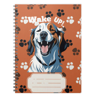 Wakker worden!!! Golden Retriever Pop Art beroemd  Notitieboek