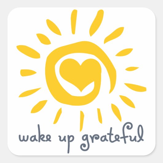 Wakker worden Grateful Vierkante Sticker (Voorkant)