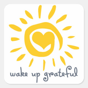 Wakker worden Grateful Vierkante Sticker
