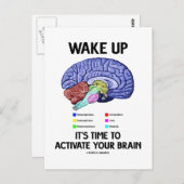 Wakker worden Het is tijd om je brein te activeren Briefkaart (Voorkant / Achterkant)