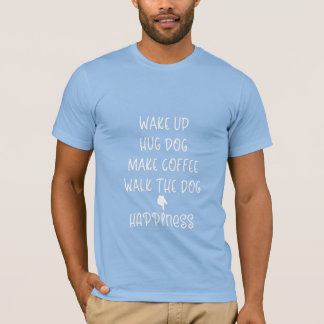 Wakker worden, Hug Dog.. Geluk Kool blauw T-shirt