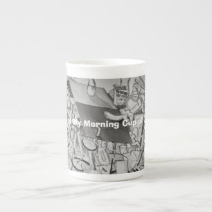 Wakker worden koffie in de ochtend porselein kop