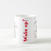 Wakker worden mok met bellende wekker (Center)