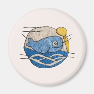 Wal im Stickdesign Magneet