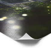 Wald, Bäume auf Waldlichtung, Dämmerung Foto Afdruk (Hoek)