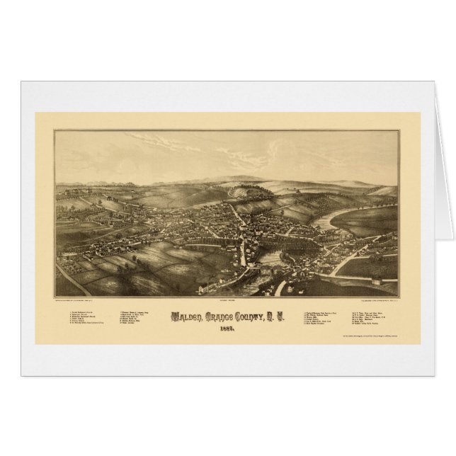 Walden, NY Panoramic Map - 1887 (Voorkant Horizontaal)