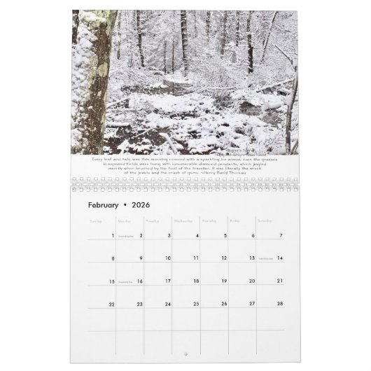 Walden Pond & Beyond : calendrier (Feb 2026)