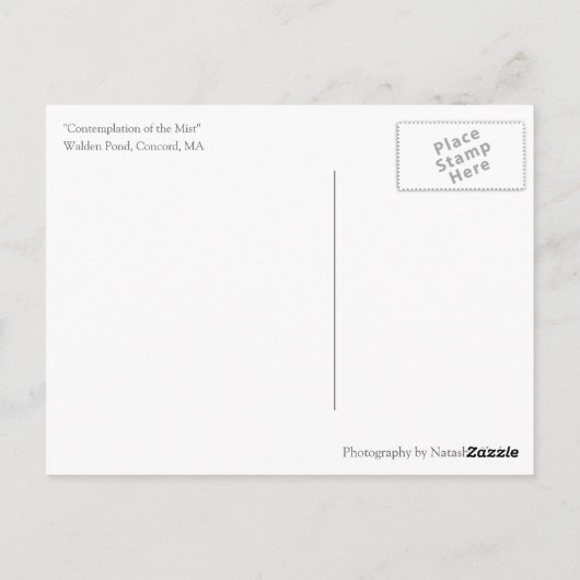 Walden Pond carte postale contemplative (Dos)