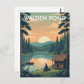 Walden Pond Massachusetts Reizen Briefkaart (Voorkant / Achterkant)
