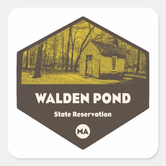 Walden Pond State Reservation Massachusetts Vierkante Sticker (Voorkant)