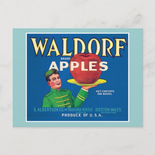 Waldorf Apples  Label Briefkaart (Voorkant)