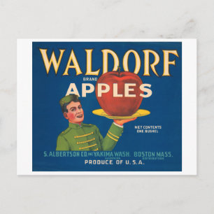 Waldorf Brand Apples  Crate Label Briefkaart