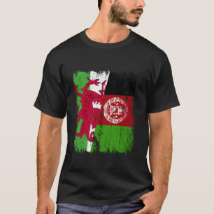 Wales Afghanistan Half Vlag Welsh Afghaans Erfgoed T-shirt