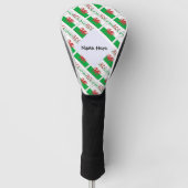 Wales and Welsh Flag Tiled Personalized Golfheadcover (Voorkant)
