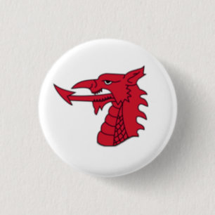 Wales Badge - Welsh Dragon Head Ronde Button 3,2 Cm