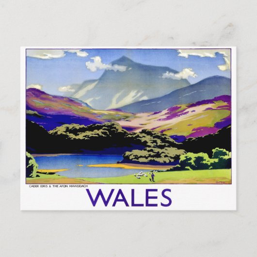 Wales, Cader Idris en de Afon Mawddach,  Briefkaart (Voorkant)