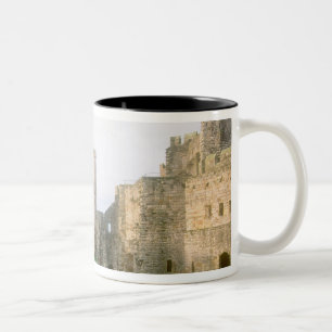 Wales, Caernarfon castle, een van Edward's 2 Tweekleurige Koffiemok