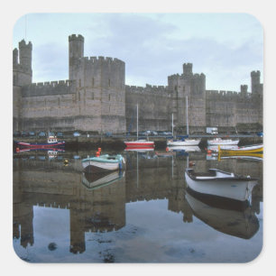 Wales, Caernarfon kasteel, een van Edward's Vierkante Sticker