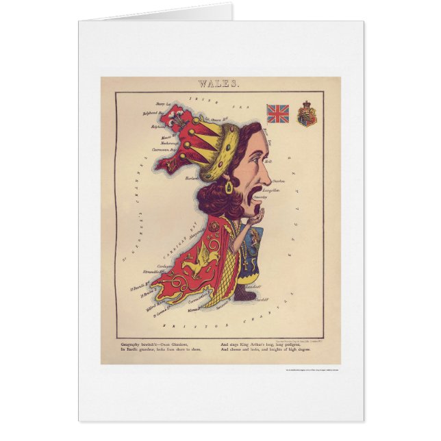 Wales Caricature Map 1868 (Voorkant)