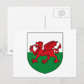 Wales Coat d'armoiries Carte postale (Devant / Derrière)