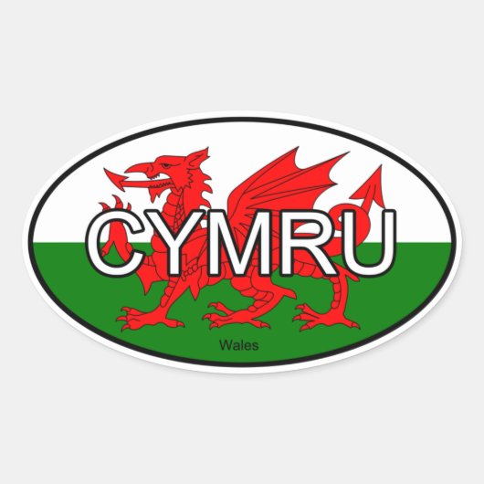 Wales CYMRU Euro Sticker (Voorkant)