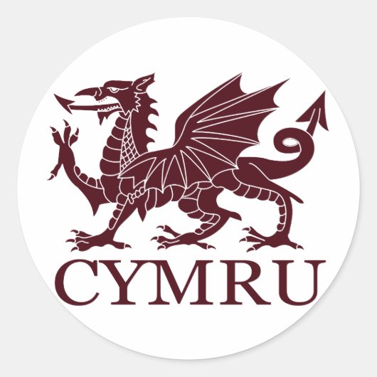 Wales CYMRU Ronde Sticker (Voorkant)