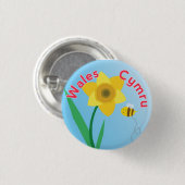 Wales Daffodil Button Pin Badge (Voorkant /achterkant)