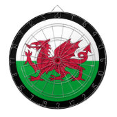 Wales Dartboard & Welsh Flag darts / game board Dartbord (Voorkant)