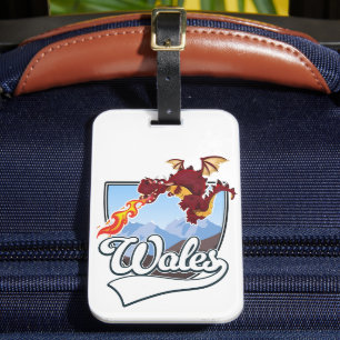Wales Draak logo Bagagelabel