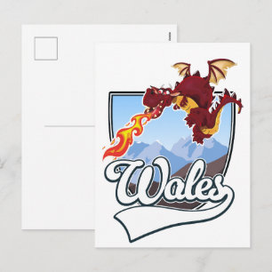 Wales Draak logo Feestdagenkaart