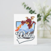 Wales Dragon logo Feestdagenkaart (Staand voorkant)
