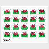 Wales Dragon Vierkante Sticker (Vel)