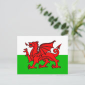 Wales Flag Briefkaart (Staand voorkant)