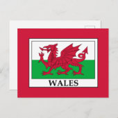 Wales Flag Briefkaart (Voorkant / Achterkant)