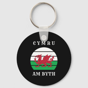Wales Flag cymru am byth trots to be Welsh Sleutelhanger