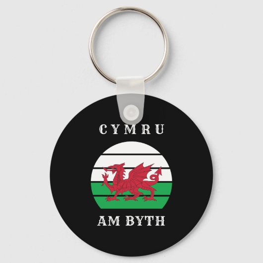Wales Flag cymru am byth trots to be Welsh Sleutelhanger (Voorkant)