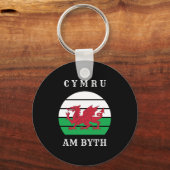 Wales Flag cymru am byth trots to be Welsh Sleutelhanger (Voorkant)