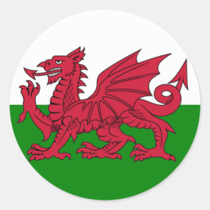 Wales Flag Heart Ronde Sticker