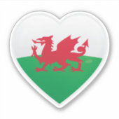 Wales Flag Love Icon Sticker (Voorkant)