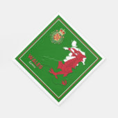 Wales Flag Map & Royal Badge Servet (Hoek)
