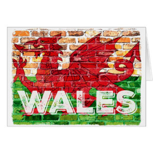 Wales Flag op Brick