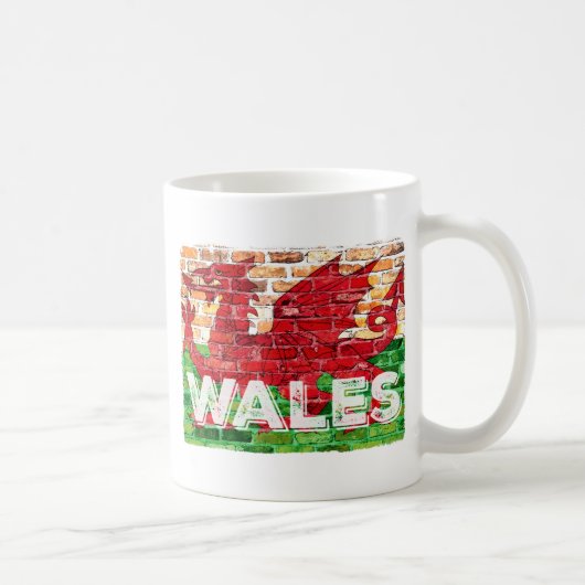 Wales Flag op Brick Koffiemok (Rechts)