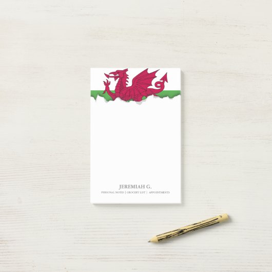 Wales Flag Post-it® Notes (Op bureau)