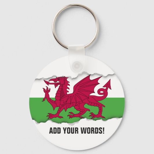 Wales Flag Sleutelhanger (Voorkant)