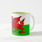 Wales Flag Tweekleurige Koffiemok (Voorkant rechts)