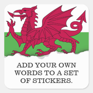 Wales Flag Vierkante Sticker
